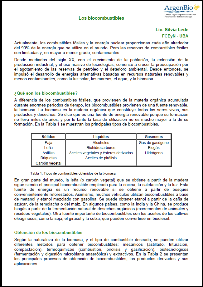 Biocombustibles líquidos biocombustibles